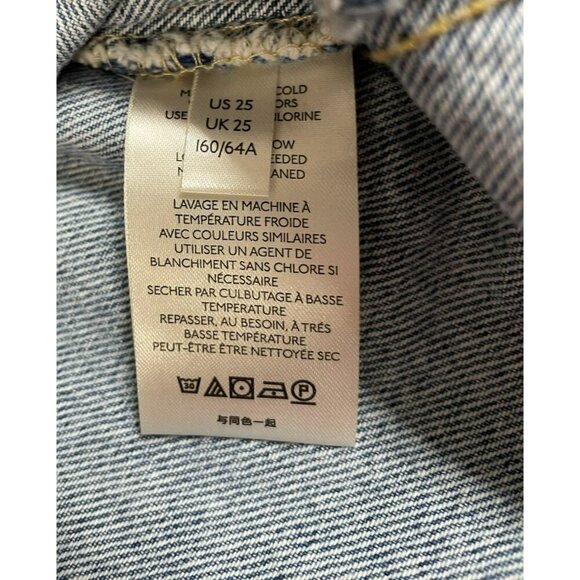 Free People We The Free Sz 25 East of Eden Belted Denim Frayed Mini Skirt - Picture 10 of 13